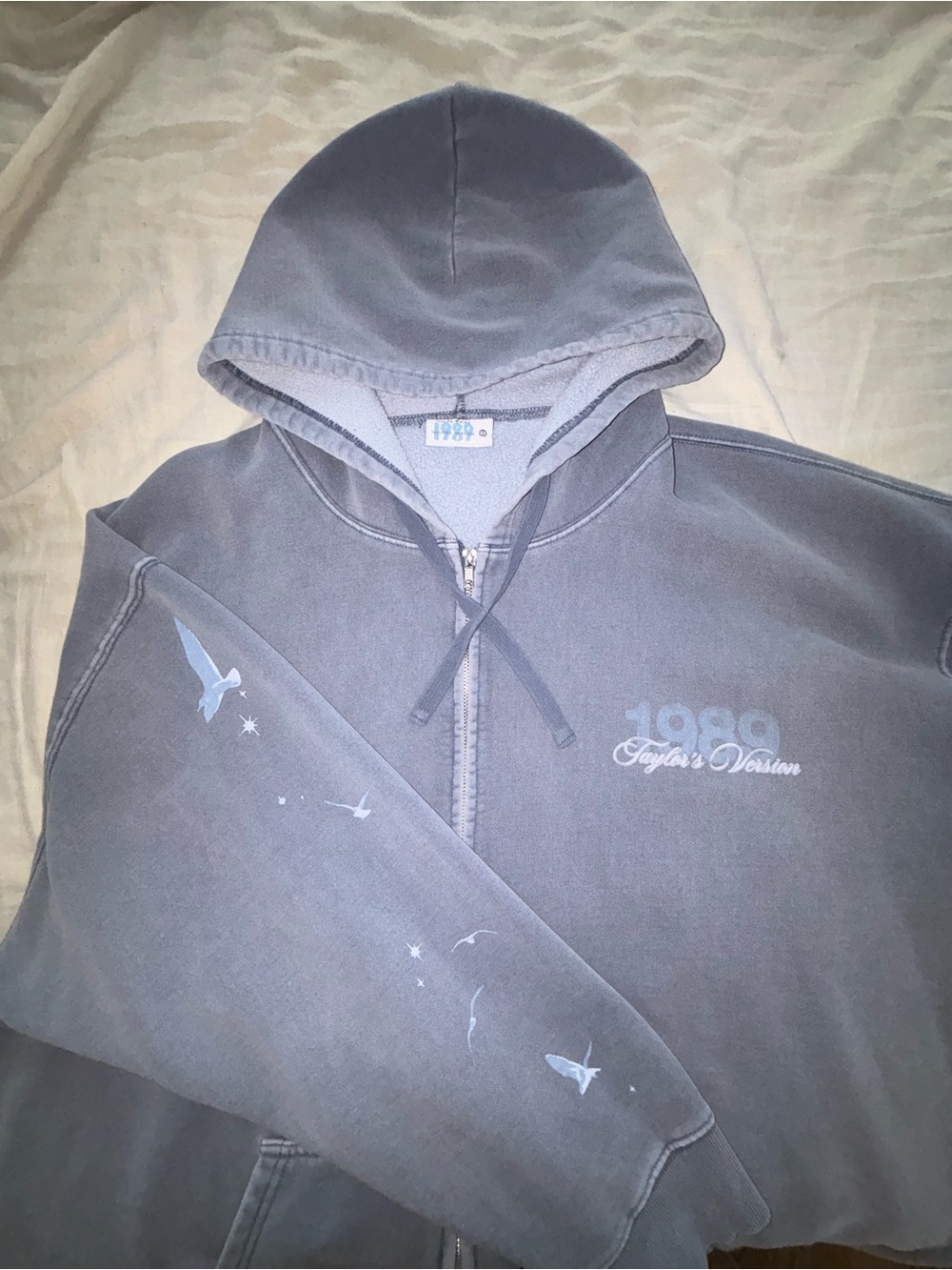 1989 Taylor's Version Zip-Up Hoodie - Faded Slate Blue